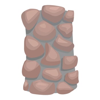 Illustration featuring a section of a stone wall made of rocks vector