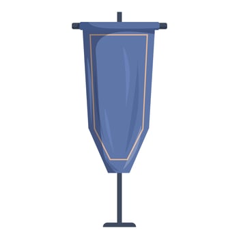 Blue cloth banner hanging on metal pole displaying important information vector