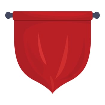 Red cloth banner hanging on a horizontal pole vector
