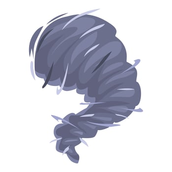 Powerful destructive tornado rotating, natural disaster illustration vector