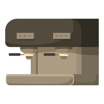 Professional espresso machine making delicious coffee vector