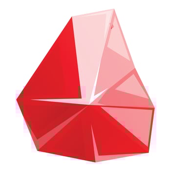 Large red crystal shining with inner light vector