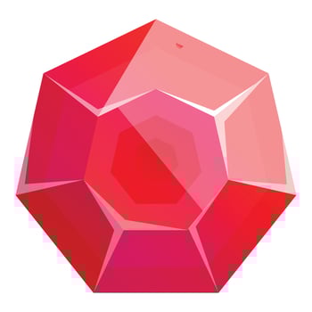 Red gemstone shining with bright vivid facets vector