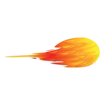 Fireball leaving fiery trail while flying through space vector