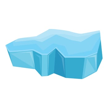 Large iceberg floating in ocean, frozen water vector