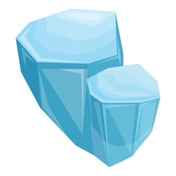 Two bright blue icebergs floating in the ocean vector