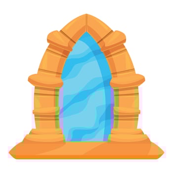 Ancient portal leading to another dimension is opening on stone pedestal vector