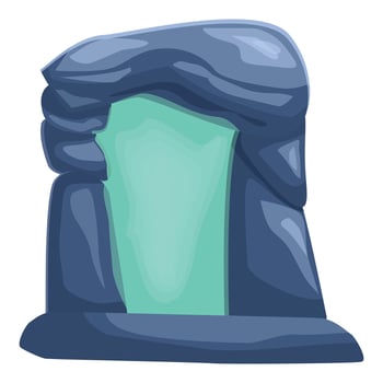 Cartoon stone portal glowing with magic power vector