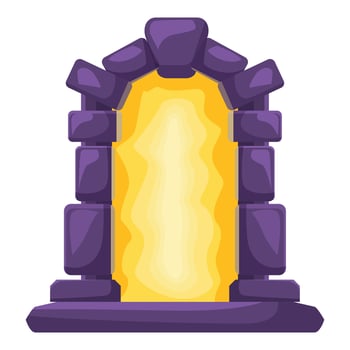 Ancient stone archway glowing with magical light vector
