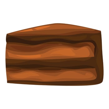Delicious chocolate cake slice isolated on white background vector