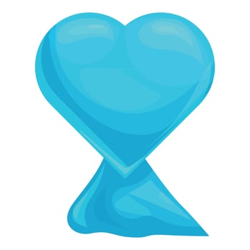 Blue heart shape forming from liquid splashing upwards vector