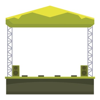 Empty outdoor concert stage is waiting for musicians and fans vector