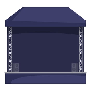 Empty outdoor concert stage with lighting equipment is waiting for a band vector