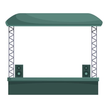 Empty outdoor concert stage is waiting for a band to perform vector