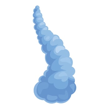 Blue smoke cloud swirling upwards on white background vector