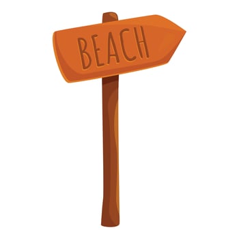 Wooden beach sign pointing to the right vector