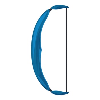 Blue wooden bow hunting tool for shooting arrows vector