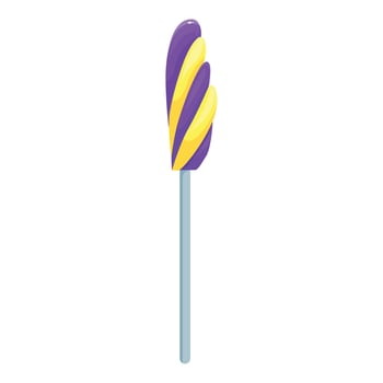Delicious swirl lollipop standing on white background vector