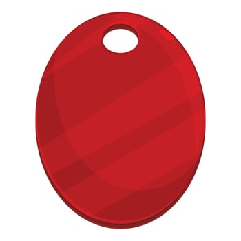 Red oval keychain showing empty space for product placement vector