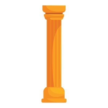 Golden greek column standing tall on white background vector