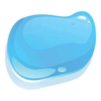 Blue liquid gel blob splashing flowing spreading vector