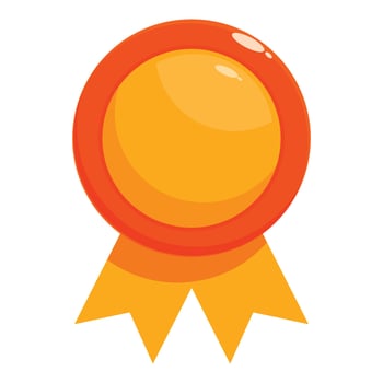 Orange award ribbon representing achievement and success vector