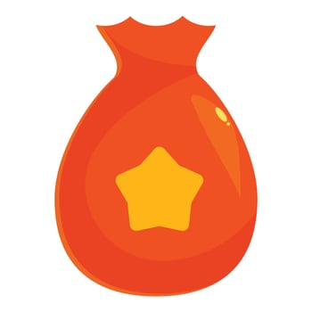 Red bag with yellow star offering surprise gift vector