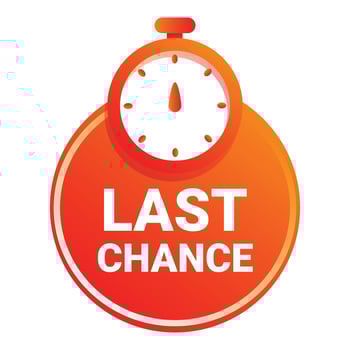 Last chance countdown timer showing limited time offer vector