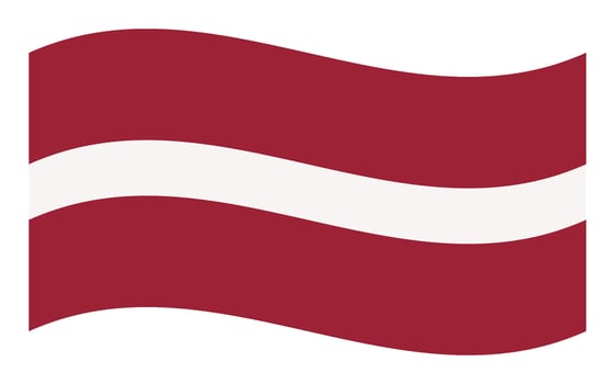 Wavy flag of Latvia, isolated on clean background. Flag of the Republic of Latvia vector