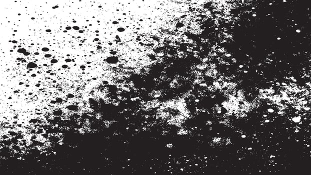 Gritty Black Rough Grunge Texture on White Background with Dirty Overlay vector