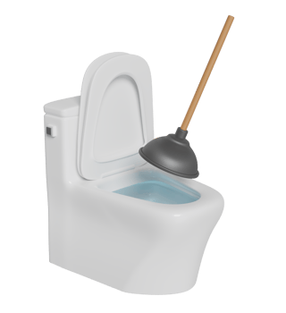 3d plunger for clean the blockage in the toilet isolated. cleaning tool equipment, 3d illustration render png
