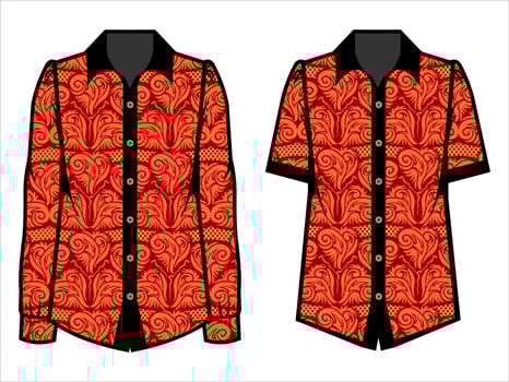 various batik clothes vector