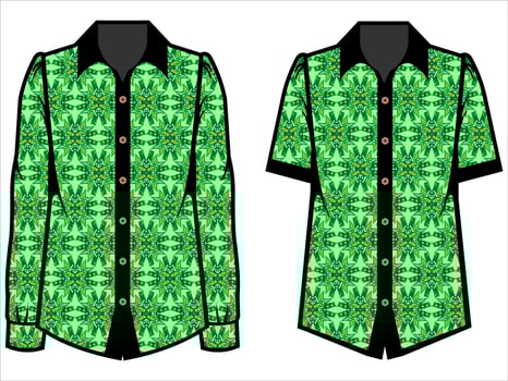 various batik clothes vector