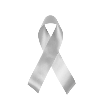 Lung cancer awareness with white ribbon on transparent backgrounds. png