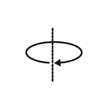 arrow spin around axis icon logo sign outline vector