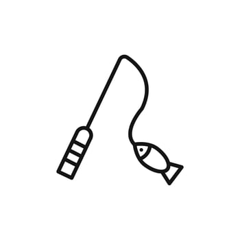 fishing rod icon logo sign outline vector