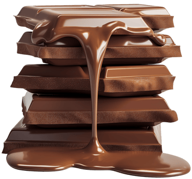 Delicious and sweet melting chocolate bars - Chocolate isolated on a transparent background png