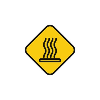 Hot surface do not touch danger sign icon logo sign outline vector