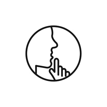 Keep silence icon logo sign outline vector