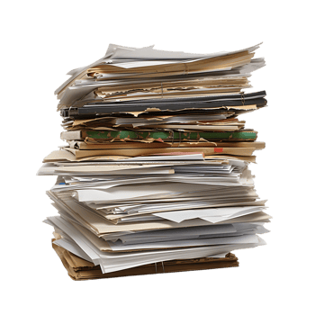 Papers and files isolated on a transparent background png