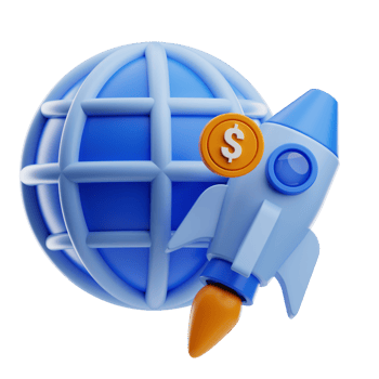 Startup Launch business object illustration 3d png
