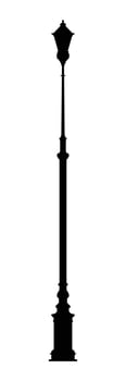 Victorian street lamp silhouette illustration. Vintage lamp, european style, arabian lantern. vector
