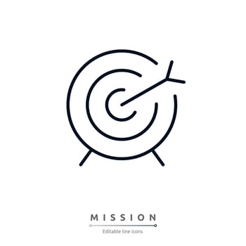 Mission icon illustration.Mission, Vision and Values of company with text. Company infographic Banner template. Modern flat icon design. Abstract icon. Purpose business concept. vector