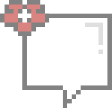 8bit retro game pixel art flower speech bubble balloon pink color icon sticker memo keyword planner text box banner png