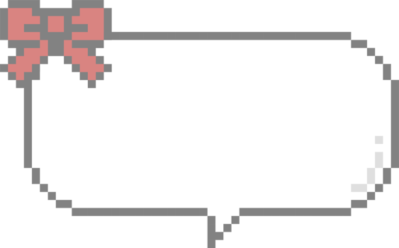 8bit retro game pixel art bow ribbon speech bubble balloon pink color icon sticker memo keyword planner text box banner png