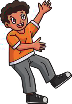 Boy Playing Cartoon Colored Clipart Illustration vector