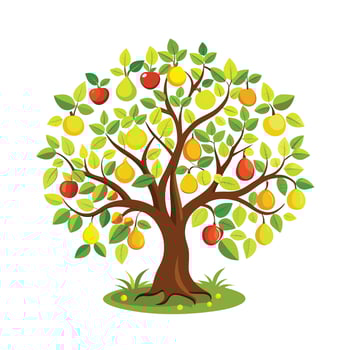 Beautiful Single Big Tree Illustration vector