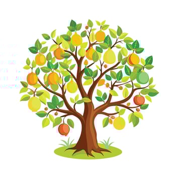 Beautiful Single Big Tree Illustration vector