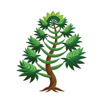 Beautiful Single Big Tree Illustration vector