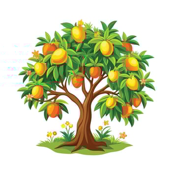 Beautiful Single Big Tree Illustration vector